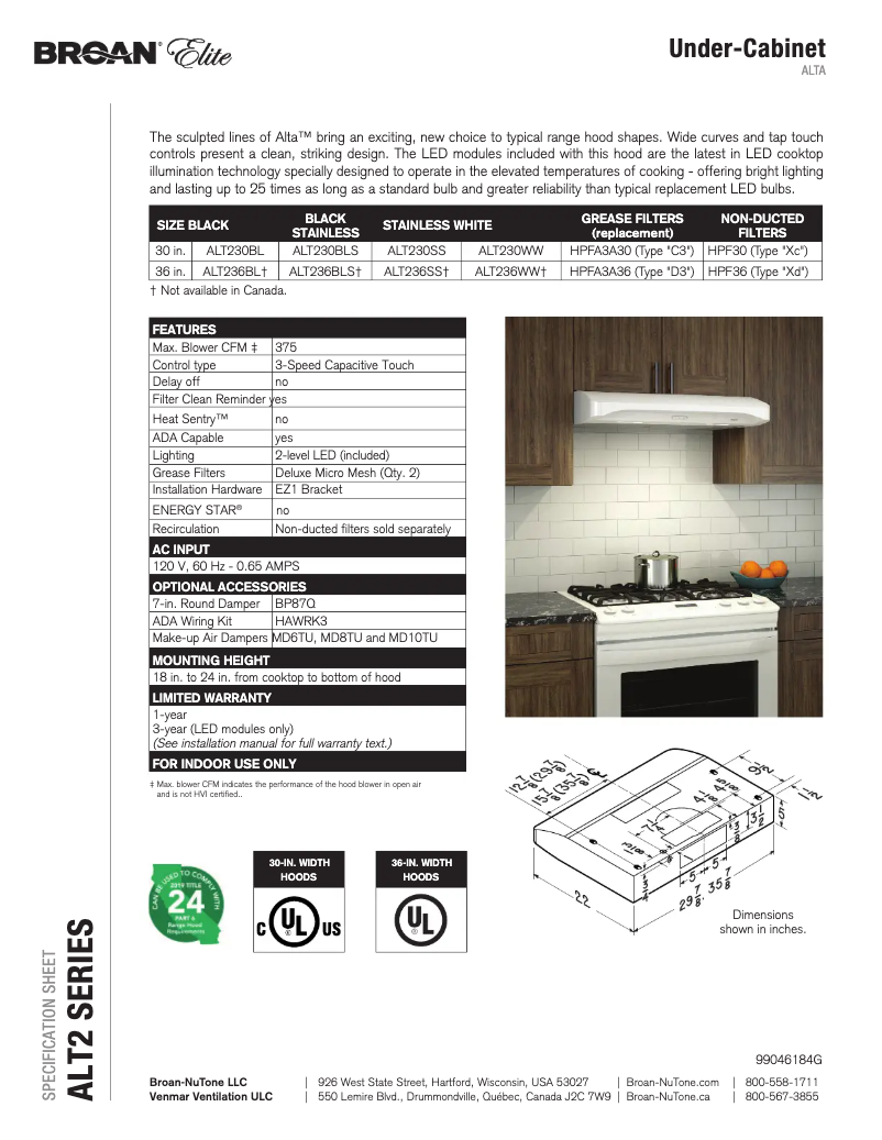 Imagen de la primera página del manual del dispositivo ALT230SS