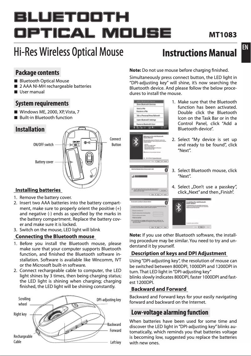 Página 1 del manual Manual de usuario Media-Tech MT1083