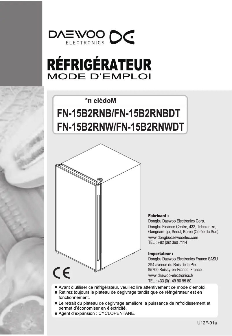 Página 1 del manual Manual de usuario Winia WRD-H320S