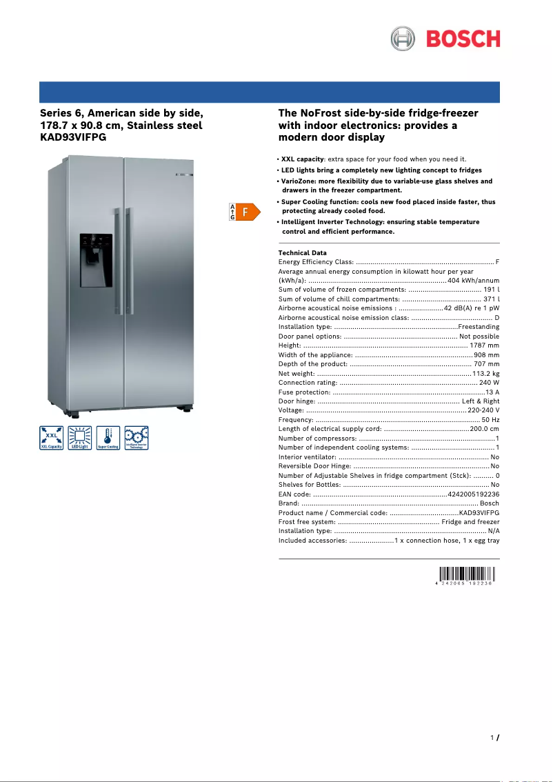 Imagen de la primera página del manual del dispositivo KAD93VIFPG