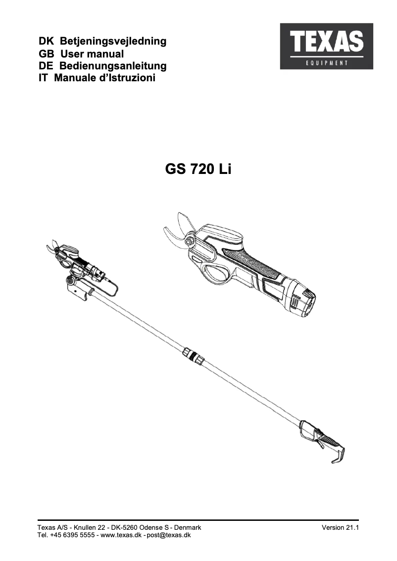 Imagen de la primera página del manual del dispositivo GS720Li