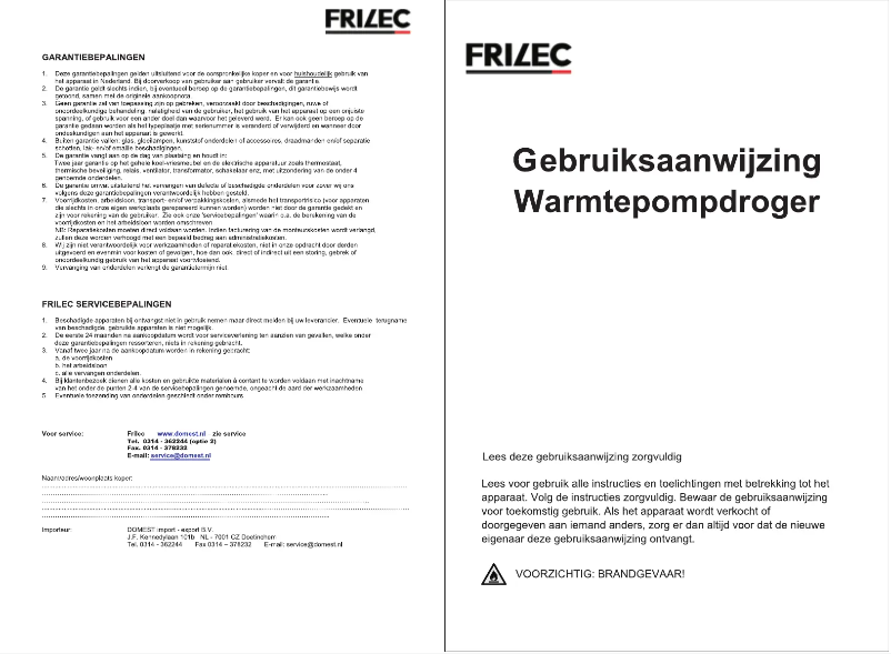 Página 1 del manual Manual de usuario Frilec KOBLENZ8700TWP-3