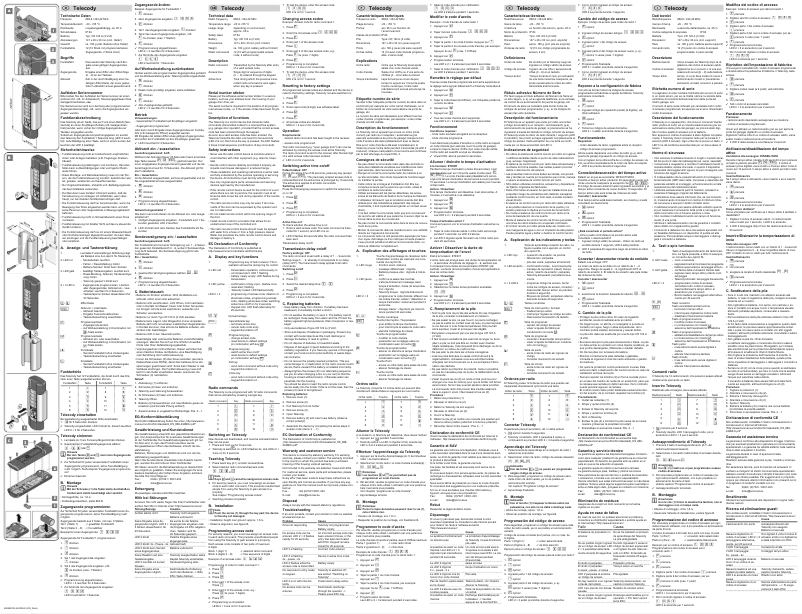 Imagen de la primera página del manual del dispositivo Telecody 4071