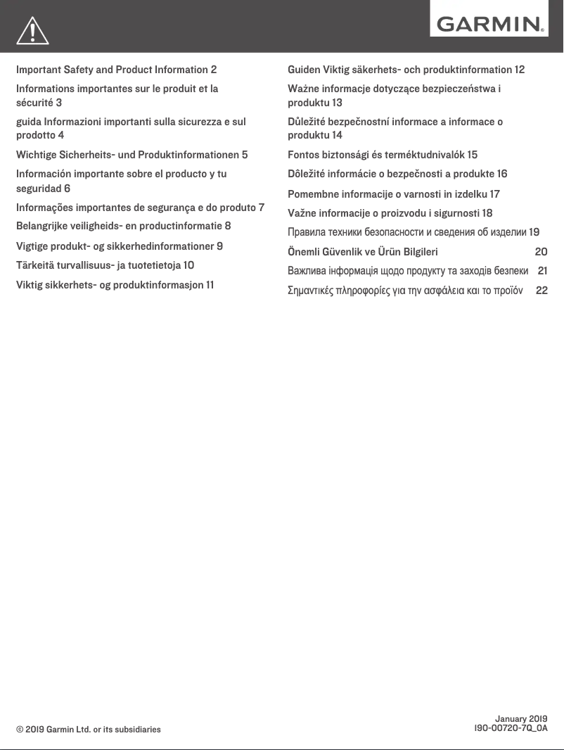 Imagen de la primera página del manual del dispositivo Nüvi 2498LMT-Di