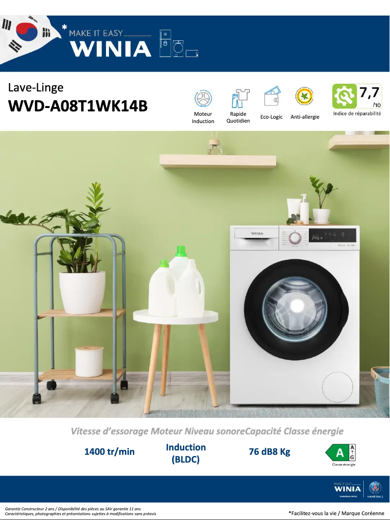 Imagen de la primera página del manual del dispositivo WVD-A08T1WK14B