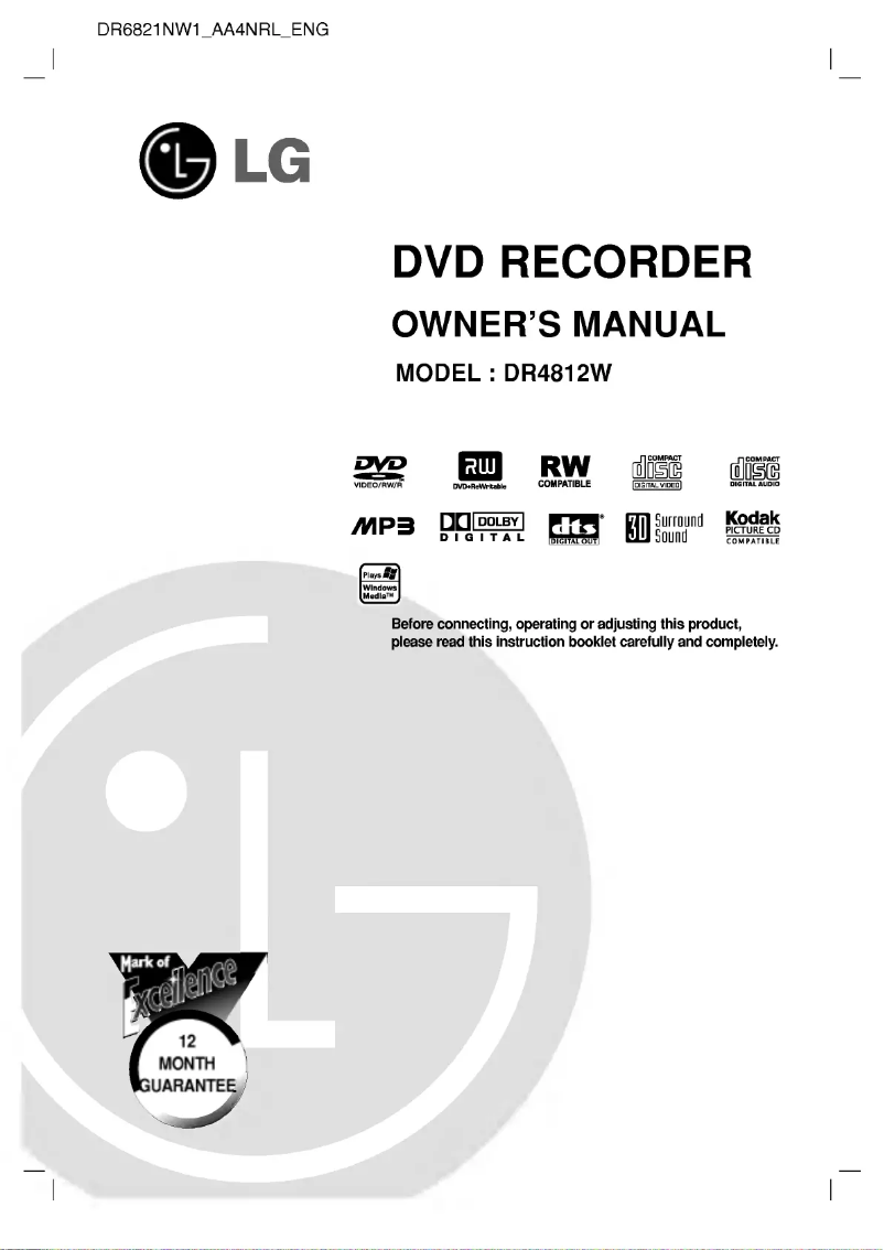 Imagen de la primera página del manual del dispositivo DR4812W