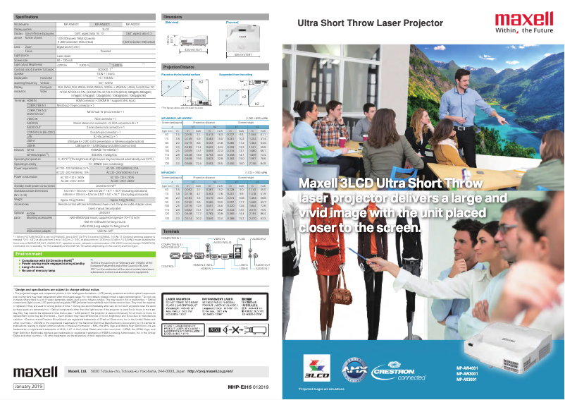 Imagen de la primera página del manual del dispositivo MP-AW4001