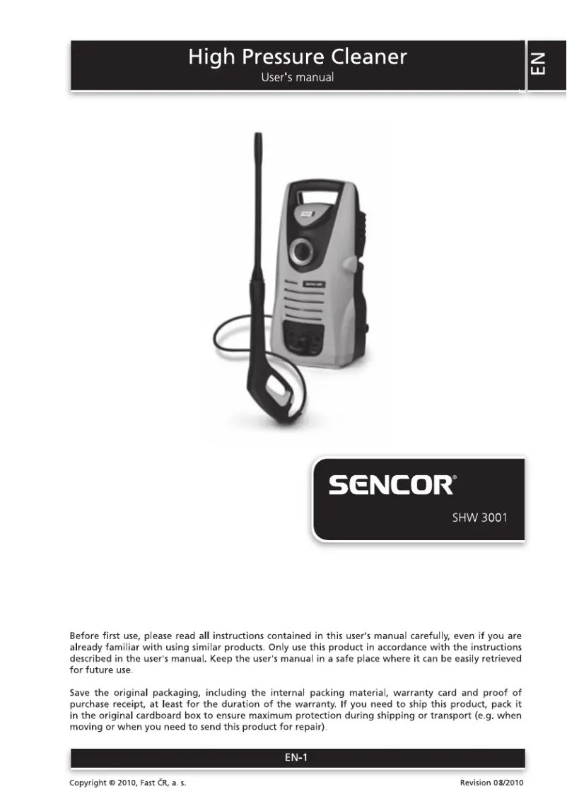 Imagen de la primera página del manual del dispositivo SHW 3001