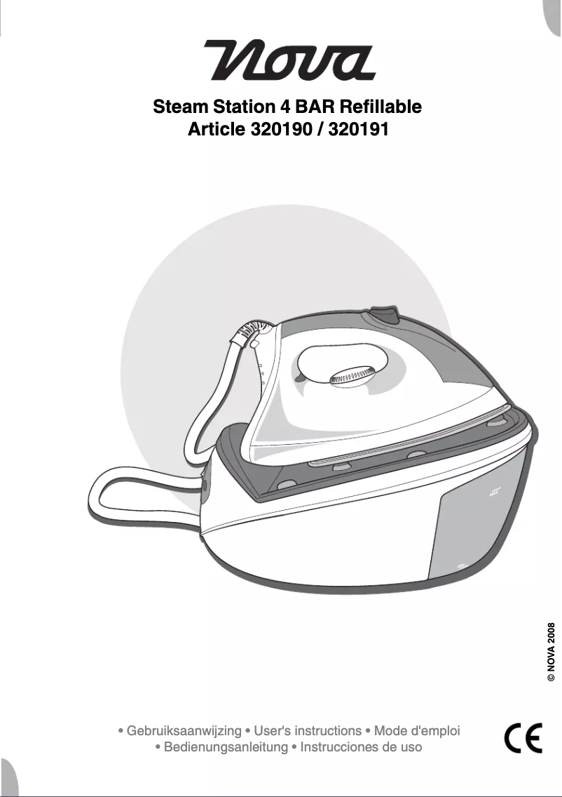 Imagen de la primera página del manual del dispositivo Steam Station 320190