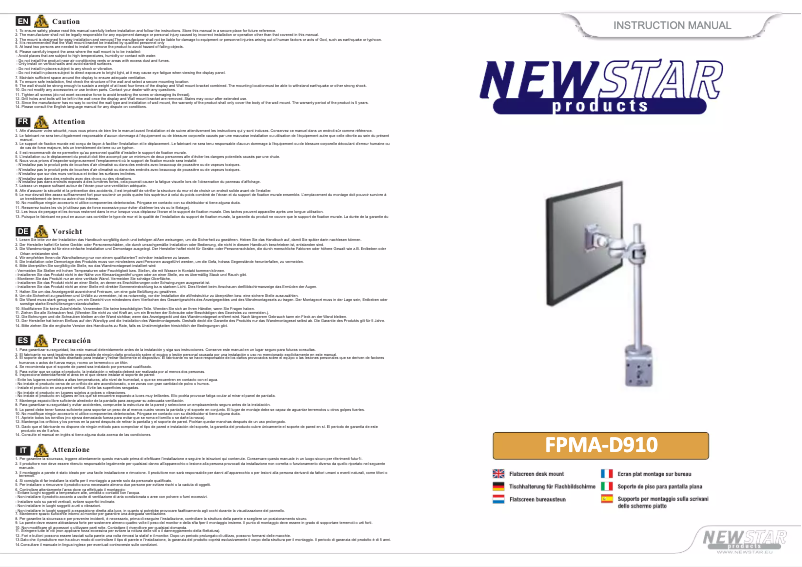 Imagen de la primera página del manual del dispositivo FPMA-D910