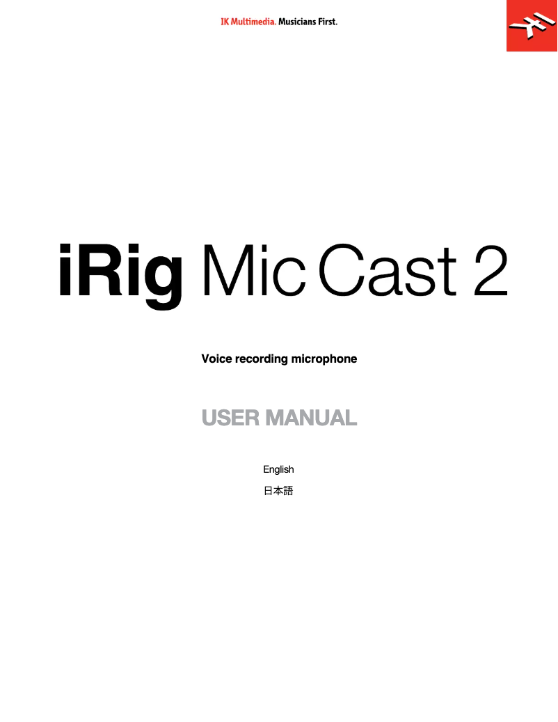 Imagen de la primera página del manual del dispositivo iRig Mic Cast 2