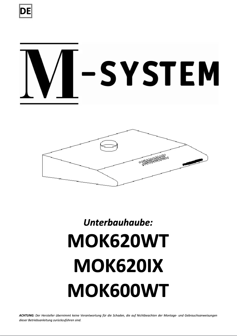 Imagen de la primera página del manual del dispositivo MOK600WT