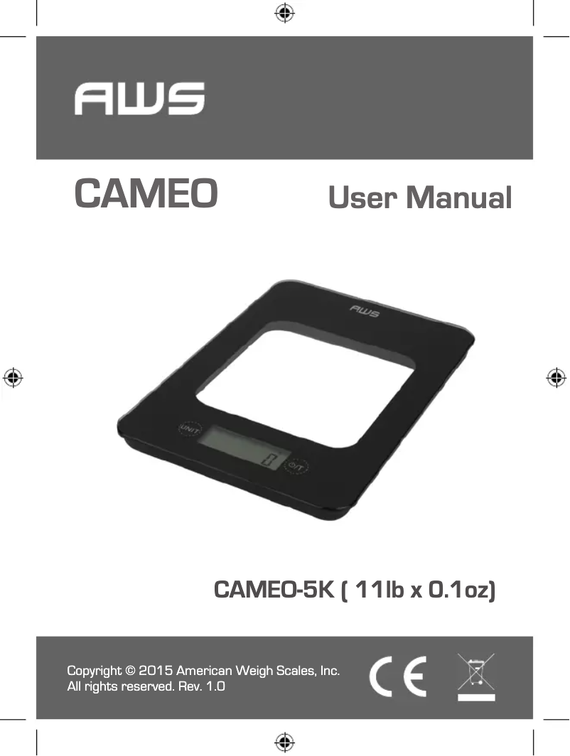 Página 1 del manual Manual de usuario American Weigh Scales CAMEO-5K