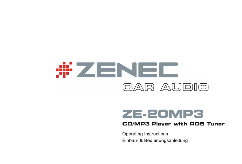 Imagen de la primera página del manual del dispositivo ZE-20 MP3