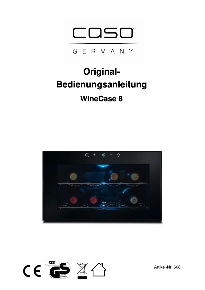 Página 1 del manual Manual de usuario Caso WineCase 8