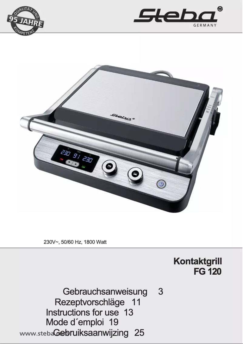 Página 1 del manual Manual de usuario Steba FG 120