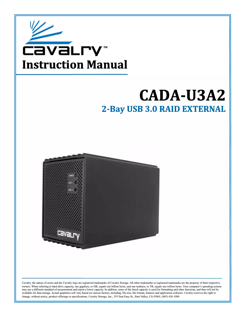 Imagen de la primera página del manual del dispositivo CADA002U3A2
