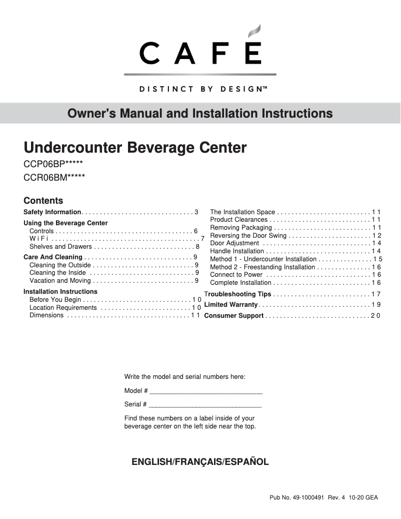 Imagen de la primera página del manual del dispositivo CCR06BM2PS5