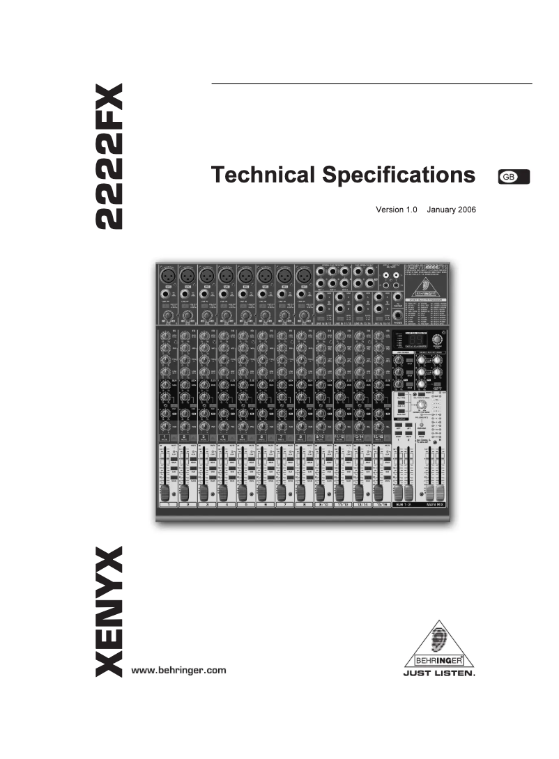 Página 1 del manual Manual de usuario Behringer Xenyx 2222FX