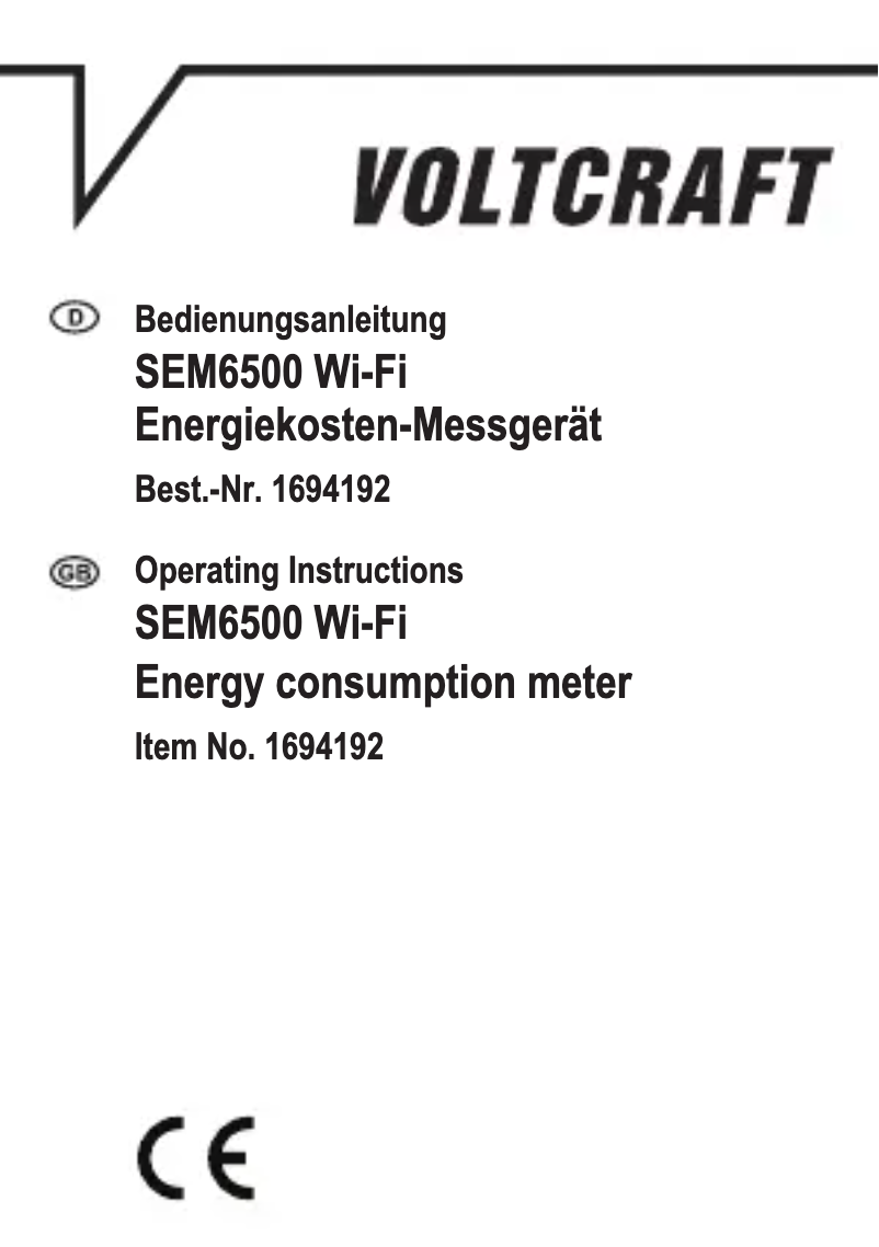Página 1 del manual Manual de usuario Voltcraft SEM6500