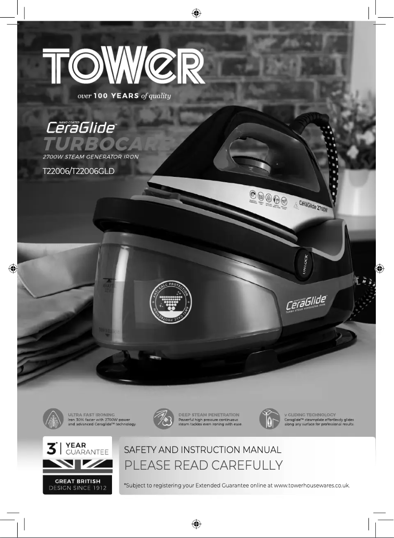 Página 1 del manual Manual de usuario Tower CeraGlide T22006