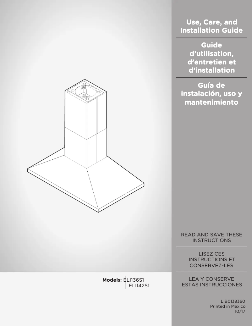 Página nº 1 - Manual de usuario Elica Leone PRF0137941A