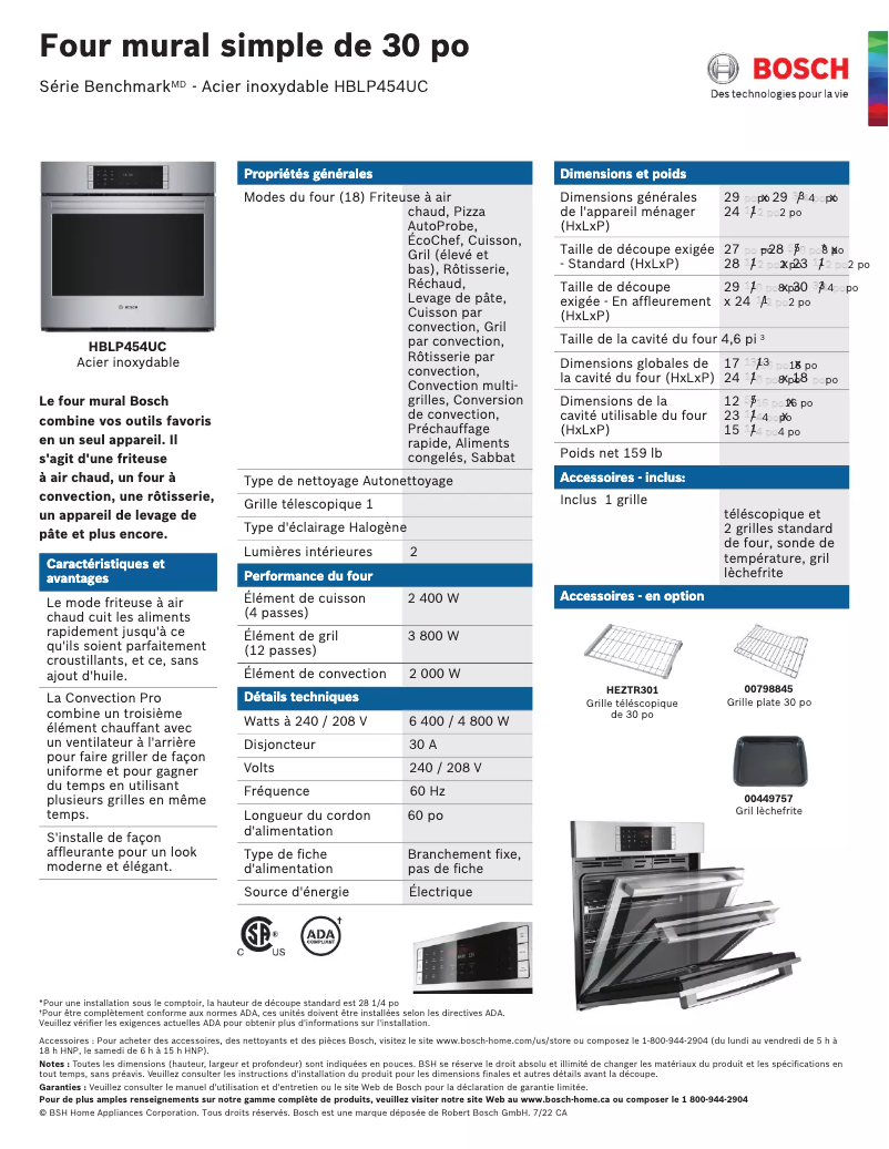 Página nº 1 - Ficha técnica Bosch HBLP454UC