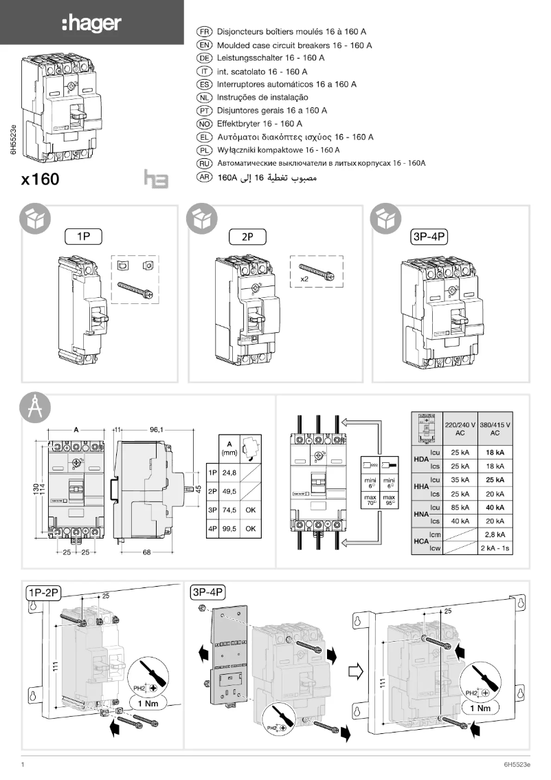 Página 1 del manual Manual de usuario Hager HHA159Z