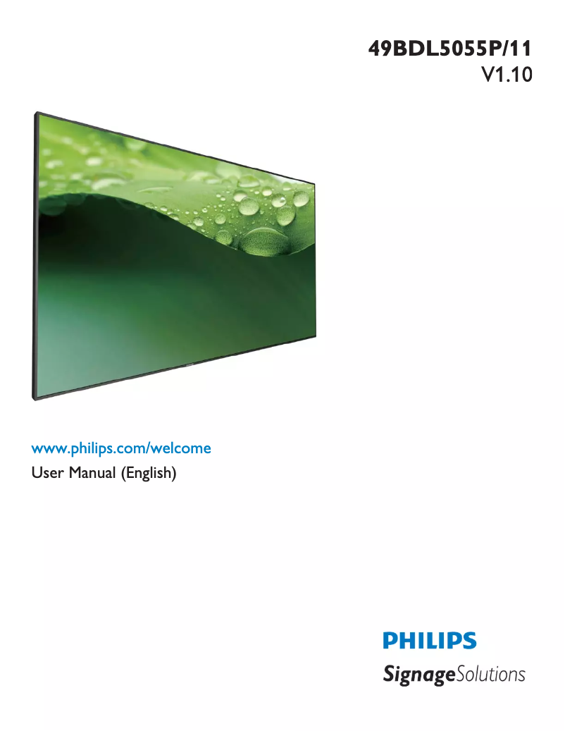 Página 1 del manual Manual de usuario Philips Signage Solutions 49BDL5055P