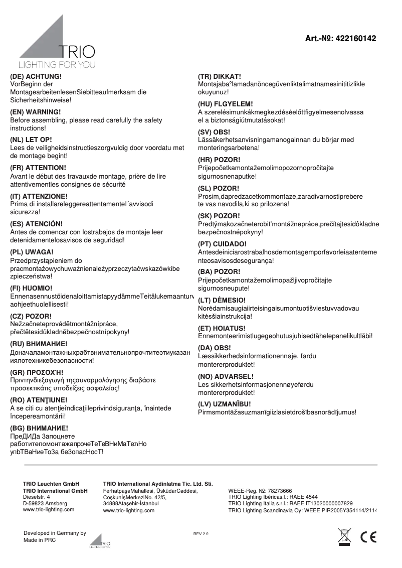 Imagen de la primera página del manual del dispositivo Ebro 422160142