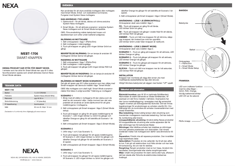Imagen de la primera página del manual del dispositivo MEBT-1706