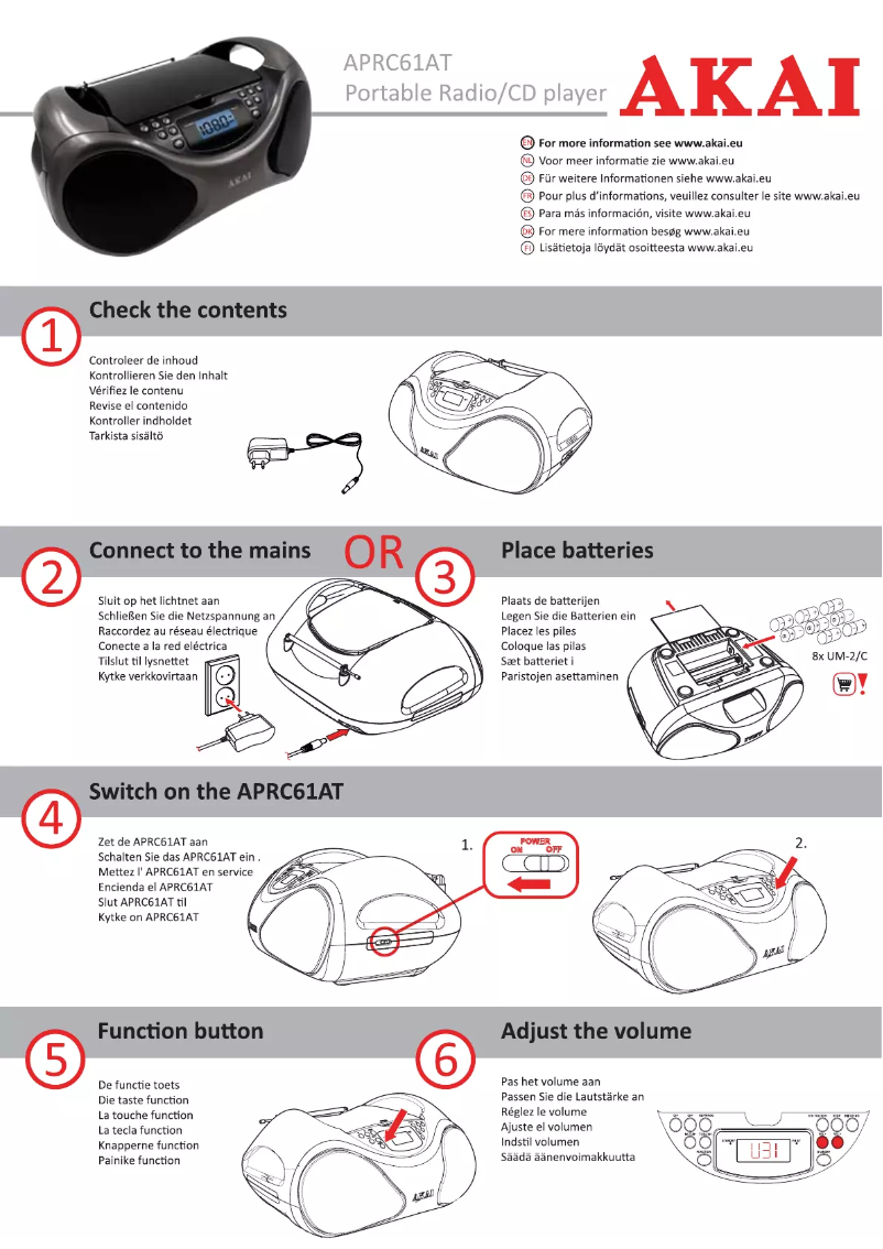 Página 1 del manual Manual de usuario AKAI APRC61AT