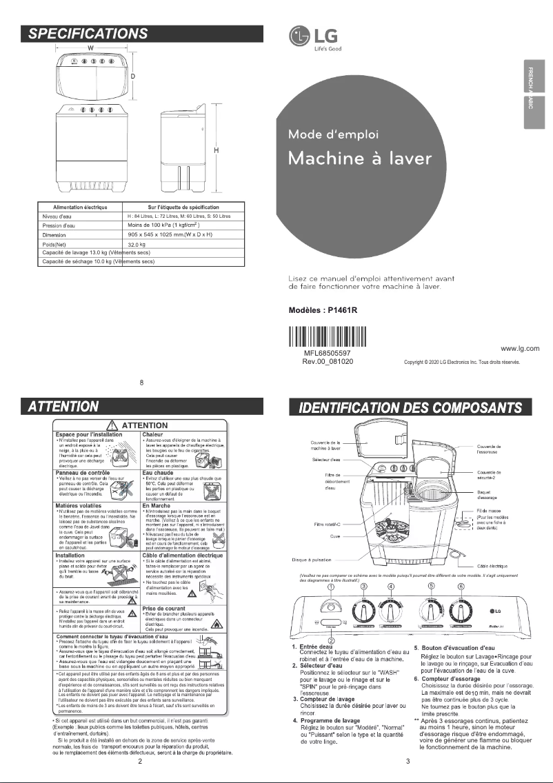 Página 1 del manual Manual de usuario LG P1461R