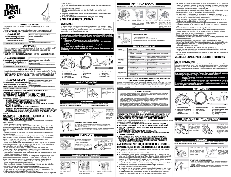 Página 1 del manual Manual de usuario Dirt Devil Tattoo SD30040BB