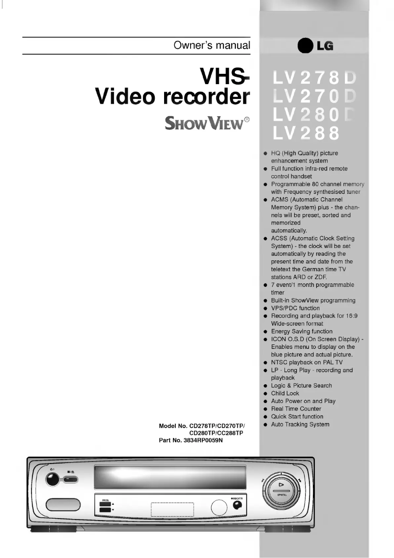 Imagen de la primera página del manual del dispositivo ShowView LV278D
