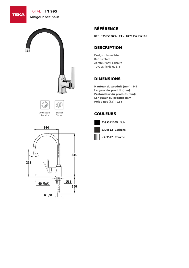 Imagen de la primera página del manual del dispositivo IN 995