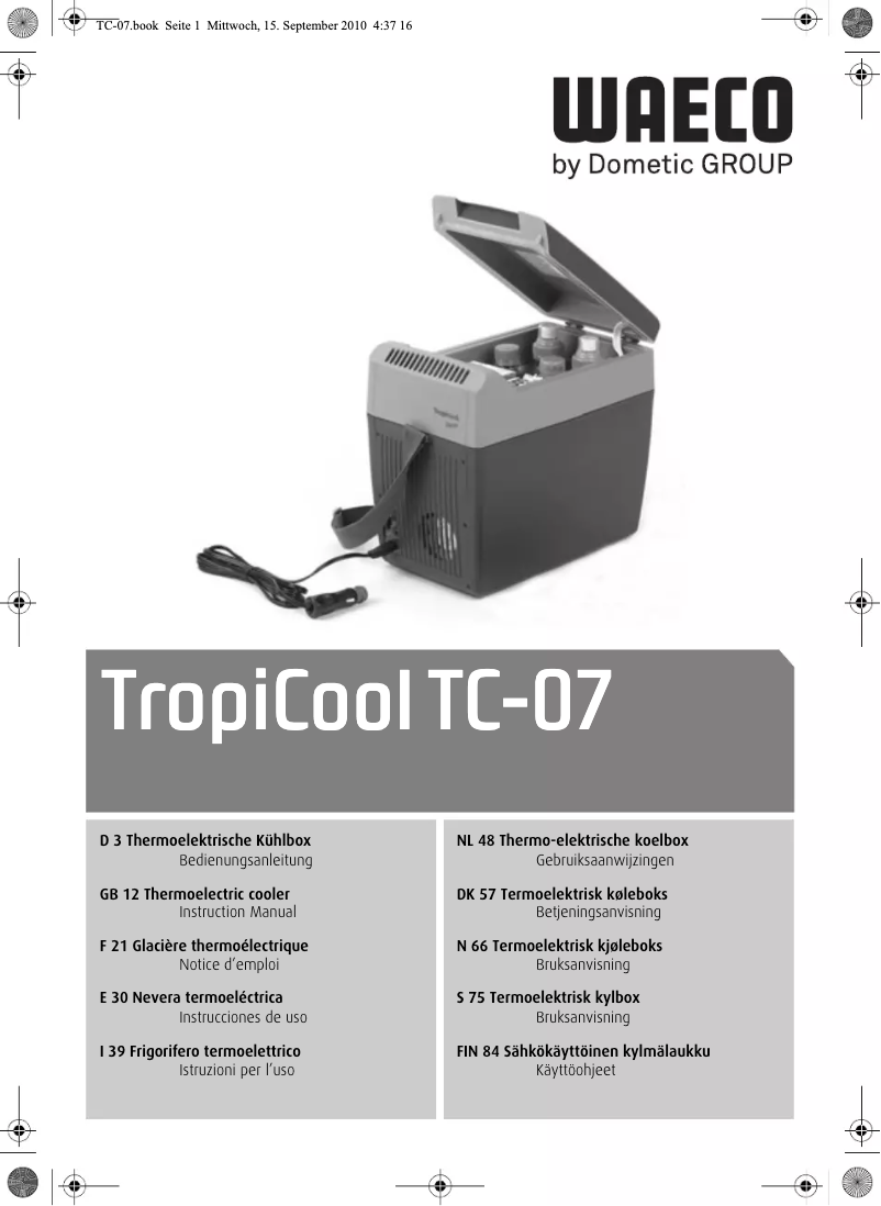 Página 1 del manual Manual de usuario Dometic TropiCool TC 07