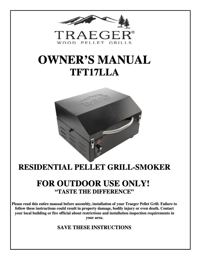 Página 1 del manual Manual de usuario Traeger TFT17LLA