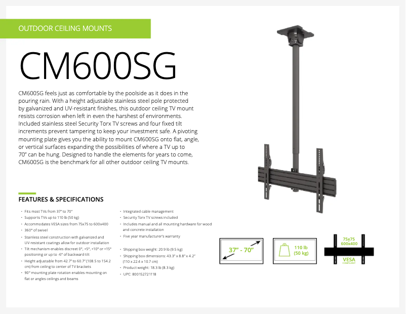 Página nº 1 - Ficha técnica Kanto CM600SG