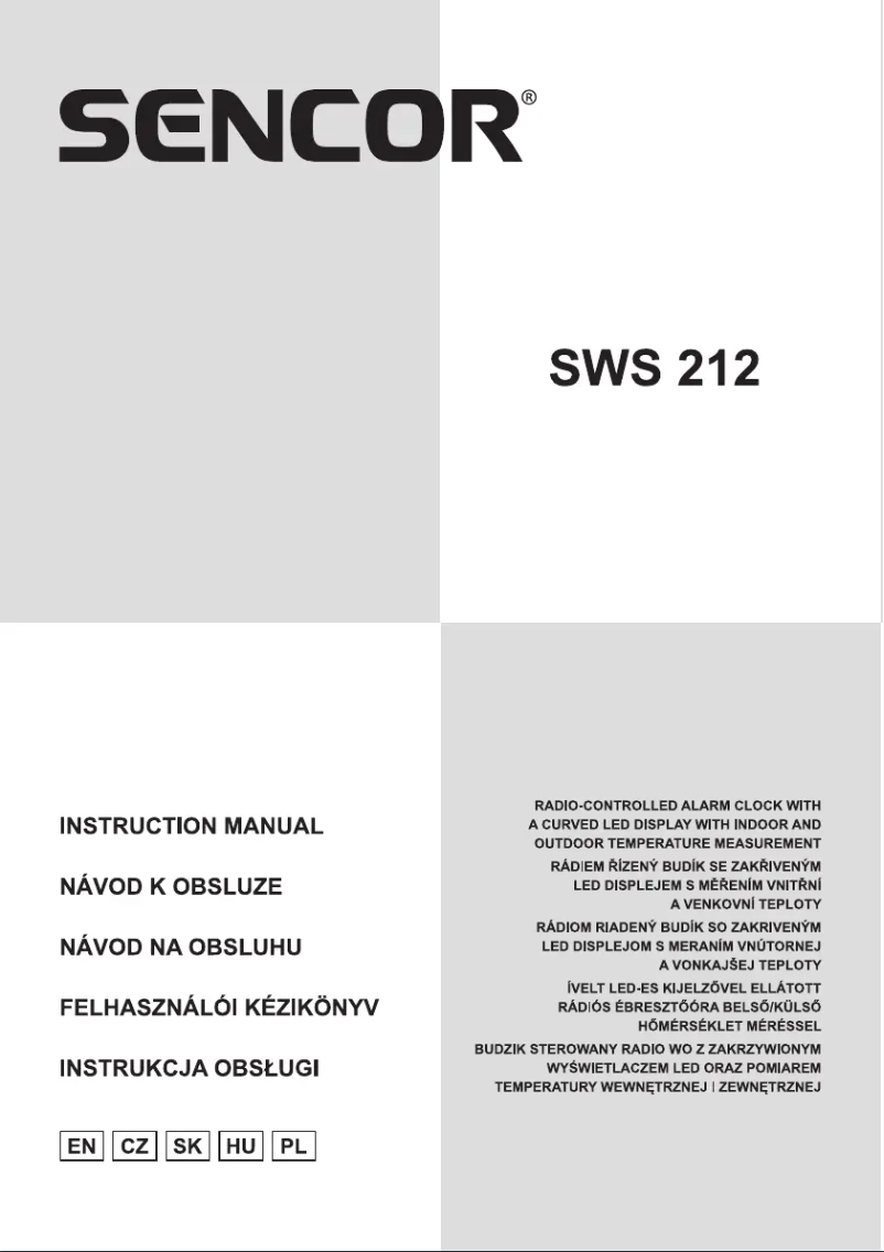 Imagen de la primera página del manual del dispositivo SWS 212