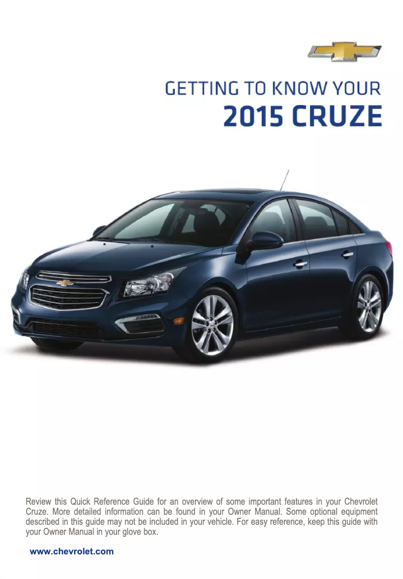 Página 1 del manual Guía de inicio rápido Chevrolet Cruze (2015)