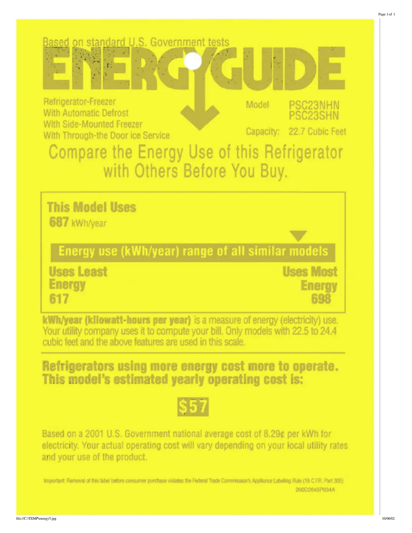 Imagen de la primera página del manual del dispositivo PSC23SHNBS