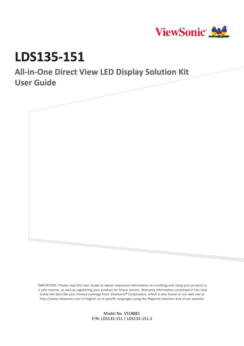 Imagen de la primera página del manual del dispositivo LDS135-151