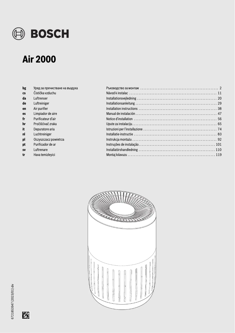 Página 1 del manual Manual de usuario Bosch Air 2000