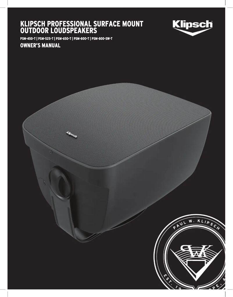 Página 1 del manual Manual de usuario Klipsch PSM-525-T