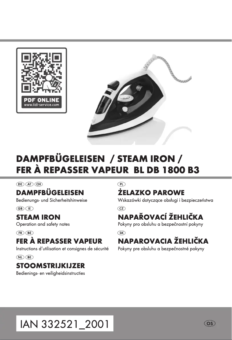 Imagen de la primera página del manual del dispositivo BL DB 1800 B3