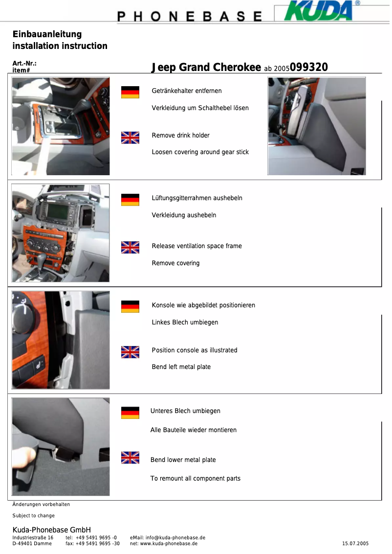 Página 1 del manual Manual de usuario Kuda 099321