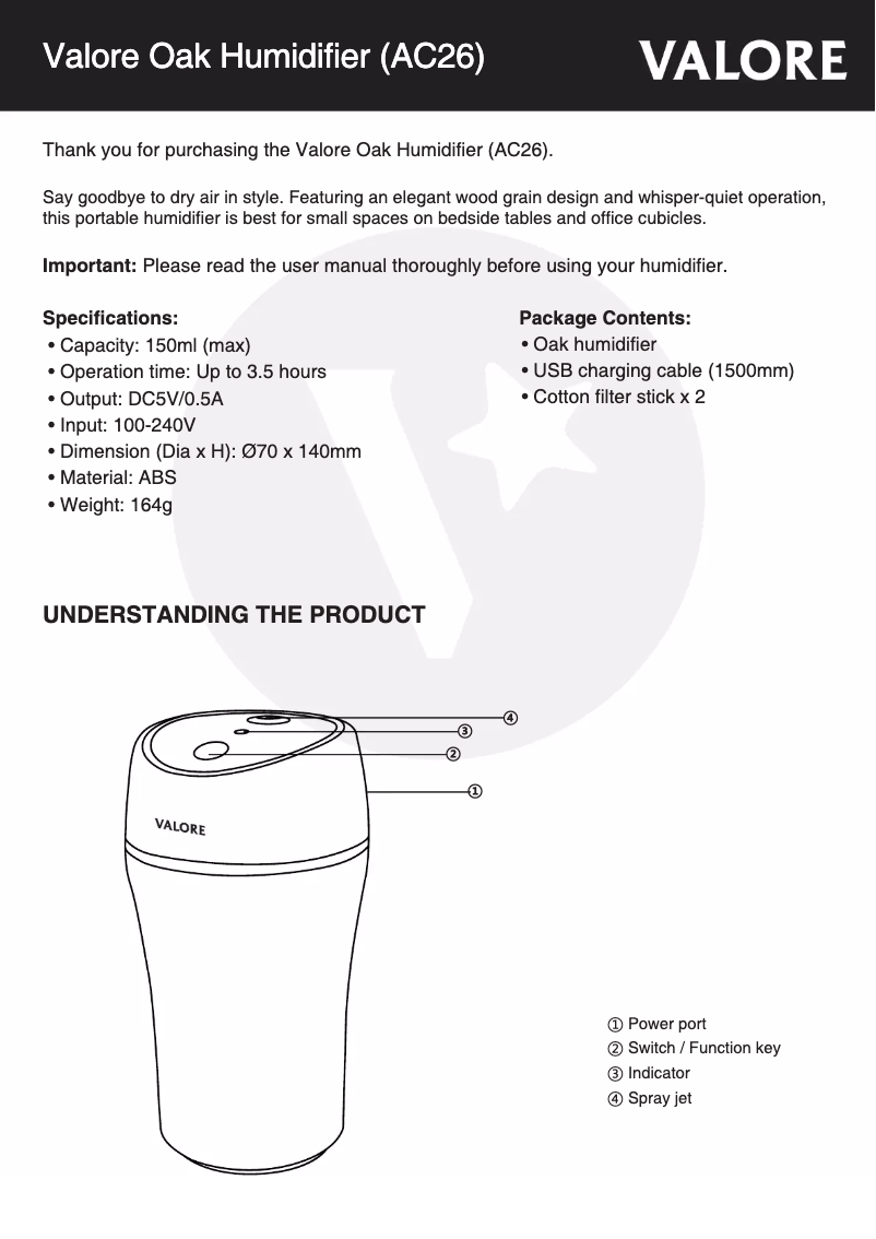 Imagen de la primera página del manual del dispositivo AC26