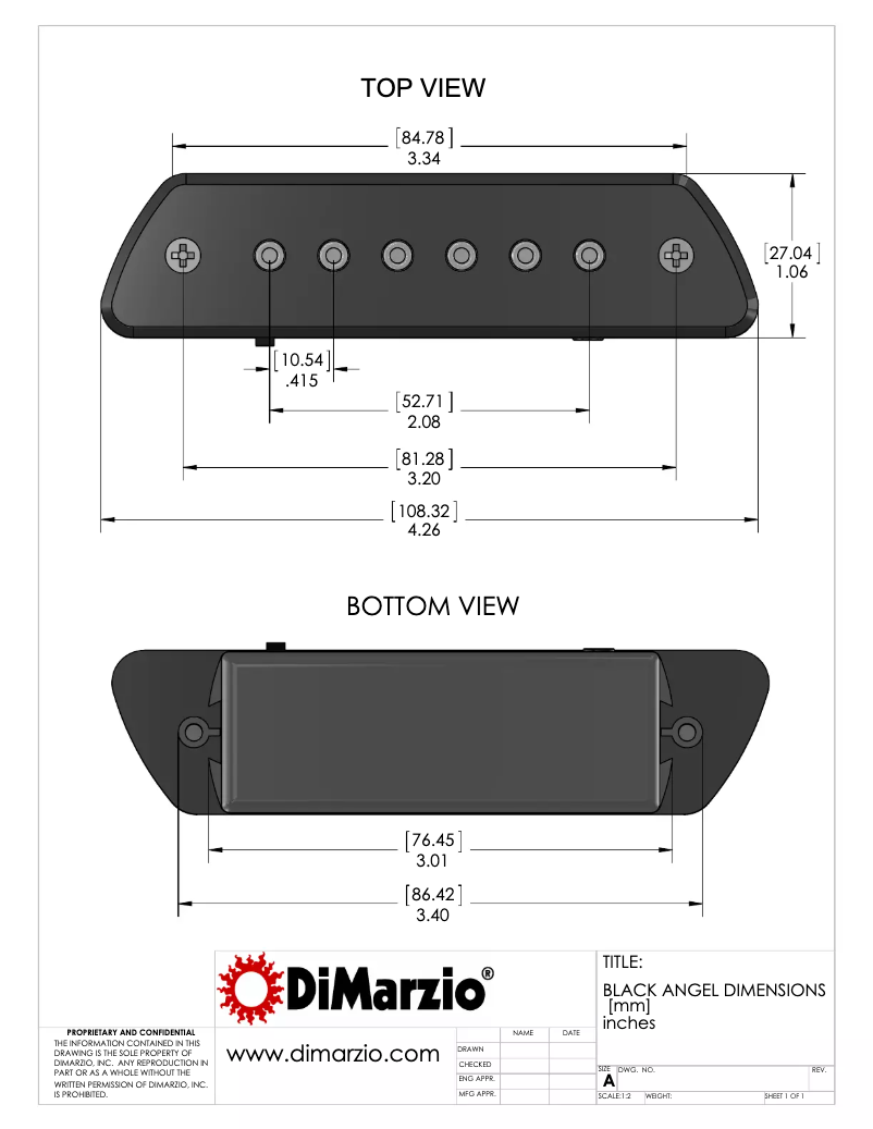 Página 1 del manual Manual de usuario DiMarzio The Black Angel DP 234