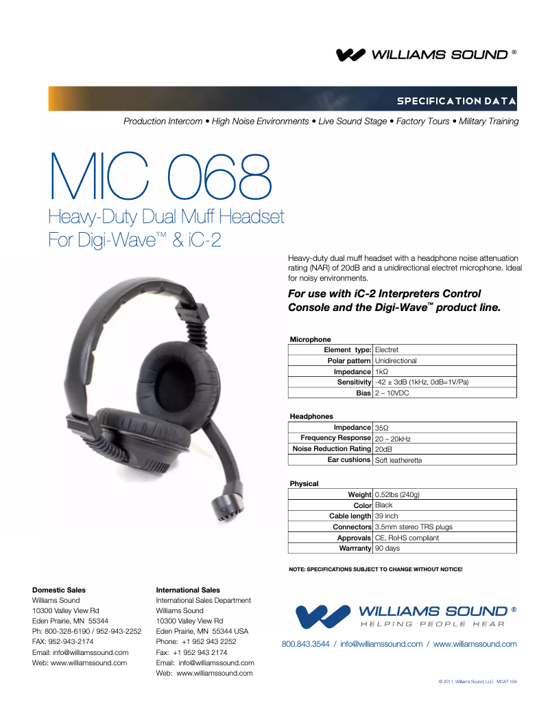 Imagen de la primera página del manual del dispositivo Heavy-Duty Dual Muff MIC 068